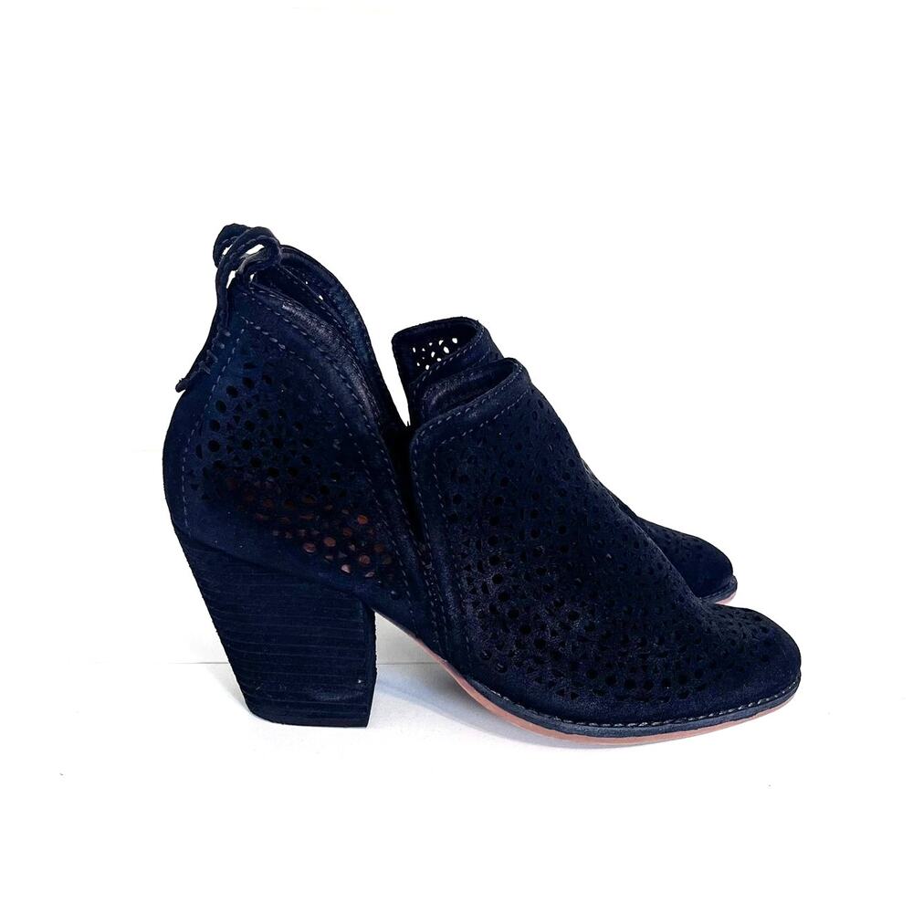 Jeffrey Campbell Rosalee Booties‎ Shoes Size 10 Black Suede Boho Western Chunky